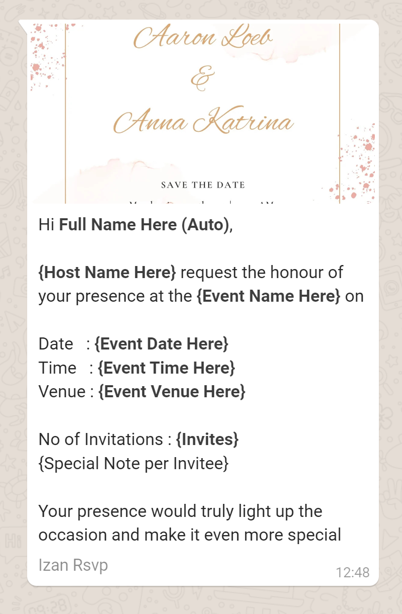 Media Invite Example